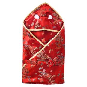 CRB Fashion Chinese New Years Infant Traditional Asian Newborn Baby Celebration Receiving Blanket (Fortune)