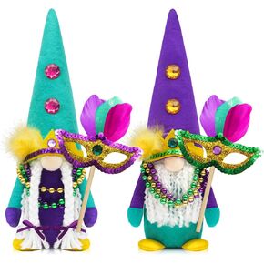 Mardi Gras Gnomes Decorations Mardi gras centerpieces for Tables Masquerade Party Decorations Mardi gras Gifts Accessories Ornaments New Orleans Decor Tiered Tray Decor Farmhouse Decor in Kuwait