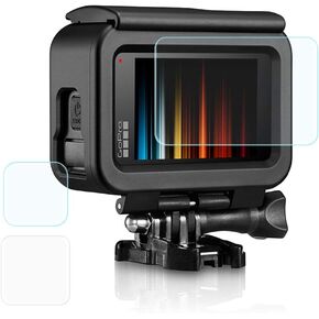 غطاء حماية من يتالاند لهاتف جوبرو هيرو 9 باللون الاسود مع واقي شاشة من الزجاج المقسى وغطاء بلاستيكي باطار صدفي in Kuwait