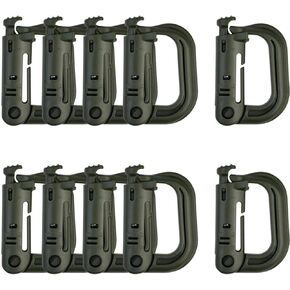 LULUQUEEN 10 Pcs Multipurpose D-Ring Grimlock Locking Hanging Hook Tactical Link Snap Keychain for Molle Webbing in Kuwait