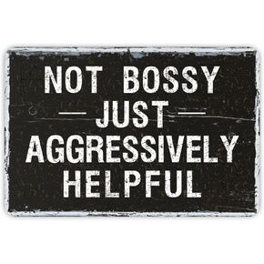 علامة القصدير المعدنية غير المتسلطة فقط مفيدة بشكل عدواني، ملصق ساخر مضحك للمنزل والمكتب والمطاعم والمقاهي وغرفة النوم والحانات والحانة ورجل الكهف ولوحة ديكور الحائط مقاس 12 × 8 بوصة in Kuwait