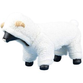 زي Queenmore للهالوين للكلاب الصغيرة، معطف بغطاء للرأس من الصوف الناعم للحيوانات الأليفة، زي ماعز الرنة لعيد الميلاد للكلاب الصغيرة، الشيواوا، اليوركشاير، كلب صغير طويل الشعر، كلاب بودل الشاي (بني، M) in Kuwait