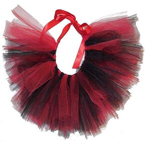 باواتا تنورة توتو من التول للكلاب الصغيرة جدًا من تيم سبيريت، مصنوعة يدويًا في الولايات المتحدة الأمريكية، أحمر وأسود in Kuwait