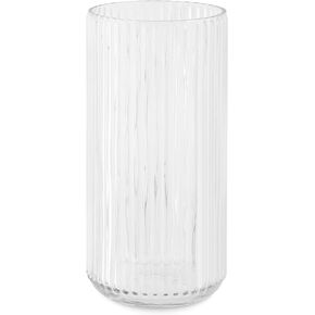 Navaris Glass Vase Ribbed Large 25 cm Height Diameter 11.5 cm - Flower Vase Glass Minimalist Scandinavian Style - Vase Glass for Flower Arrangements Decoration Living Room - Cylindrical Vase with