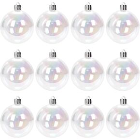Desniltol 12 Pcs Iridescent Ornaments Plastic Balls in Kuwait