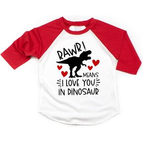 قميص عيد الحب للأولاد من Bump and Beyond Designs على شكل ديناصور، Rawr يعني أنني أحبك in Saudi Arabia