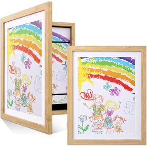 مجموعة إطارات فنية للأطفال eletecpro 11x14 مكونة من قطعتين مع غطاء زجاجي، عرض عمل فني 9x12 و8x10 مع حصيرة أو 11x15 بدون حصيرة، إطار صورة عمل فني قابل للتغيير مع تخزين للجدار والطاولة، أسود in Kuwait