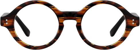 Zeelool Unisex Retro Acetate Round Eyeglasses Frame with Clear Lens Giggs FA0249 in Saudi Arabia