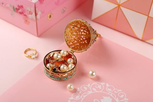 Christmas Tree Trinket Boxes Hinged Hand-Painted Jewelry Box Classic Ornaments Craft Gift for Home Decor (Blue) in Saudi Arabia