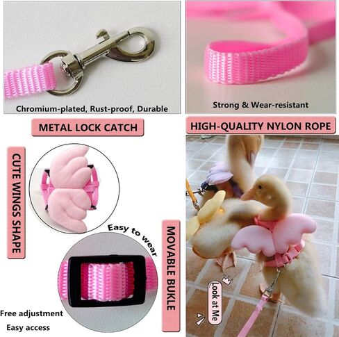 Bonaweite Pet Cole Duck خارج المشي تسخير المقود، قابل للتعديل في الهواء الطلق حبل الجر التدريب لدجاجة الأوز الدجاج in Kuwait