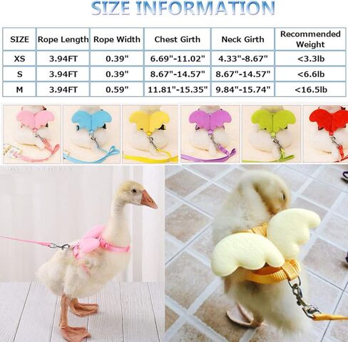 Bonaweite Pet Cole Duck خارج المشي تسخير المقود، قابل للتعديل في الهواء الطلق حبل الجر التدريب لدجاجة الأوز الدجاج in Kuwait