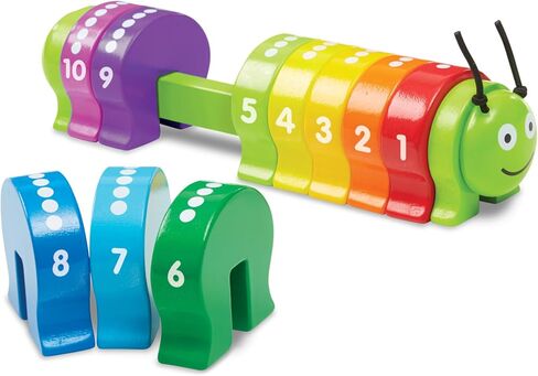 Melissa & Doug Counting Caterpillar - Classic Wooden Toy With 10 Colorful Numbered Segments in Saudi Arabia