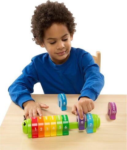 Melissa & Doug Counting Caterpillar - Classic Wooden Toy With 10 Colorful Numbered Segments in Saudi Arabia