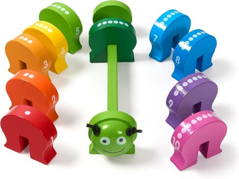 Melissa & Doug Counting Caterpillar - Classic Wooden Toy With 10 Colorful Numbered Segments in Saudi Arabia