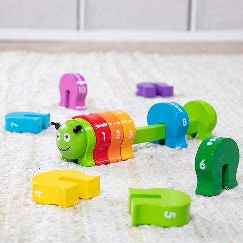 Melissa & Doug Counting Caterpillar - Classic Wooden Toy With 10 Colorful Numbered Segments in Saudi Arabia