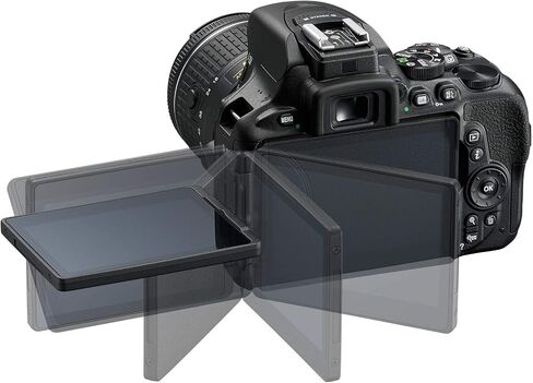 كاميرا Nikon D5600 Wi-Fi Digital SLR مع عدسات VR 18-55 مم و70-300 مم DX AF-P مع بطاقة سعة 32 جيجابايت + حقيبة ظهر + فلاش + حامل ثلاثي + مجموعة (متجددة) in Saudi Arabia