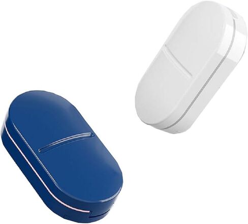 قطاعة حبوب صغيرة 2 في 1 مع شفرة من الستانلس ستيل من ال اس سي اتش لتقسيم الحبوب الصغيرة او الكبيرة (قطعتان، ابيض وازرق) in Kuwait