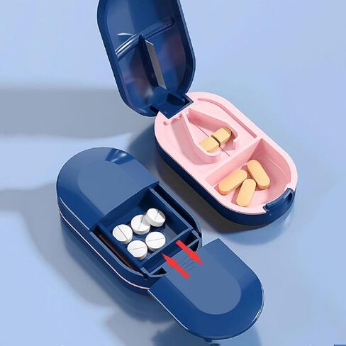 قطاعة حبوب صغيرة 2 في 1 مع شفرة من الستانلس ستيل من ال اس سي اتش لتقسيم الحبوب الصغيرة او الكبيرة (قطعتان، ابيض وازرق) in Kuwait