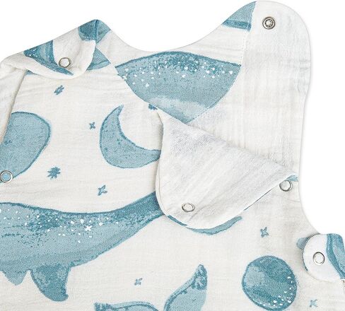 بطانية كرين بيبي قابلة للارتداء، بطانية أطفال من القطن الناعم يمكن ارتداؤها للأولاد والبنات من عمر 0 ​​إلى 9 أشهر، حوت، 48.26 سم عرضًا × 76.2 سم ارتفاعًا in Kuwait