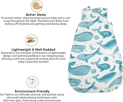 بطانية كرين بيبي قابلة للارتداء، بطانية أطفال من القطن الناعم يمكن ارتداؤها للأولاد والبنات من عمر 0 ​​إلى 9 أشهر، حوت، 48.26 سم عرضًا × 76.2 سم ارتفاعًا in Kuwait