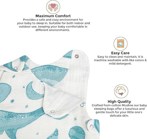 بطانية كرين بيبي قابلة للارتداء، بطانية أطفال من القطن الناعم يمكن ارتداؤها للأولاد والبنات من عمر 0 ​​إلى 9 أشهر، حوت، 48.26 سم عرضًا × 76.2 سم ارتفاعًا in Kuwait