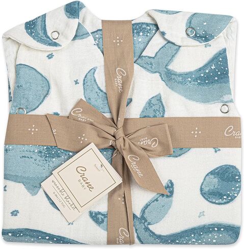 بطانية كرين بيبي قابلة للارتداء، بطانية أطفال من القطن الناعم يمكن ارتداؤها للأولاد والبنات من عمر 0 ​​إلى 9 أشهر، حوت، 48.26 سم عرضًا × 76.2 سم ارتفاعًا in Kuwait