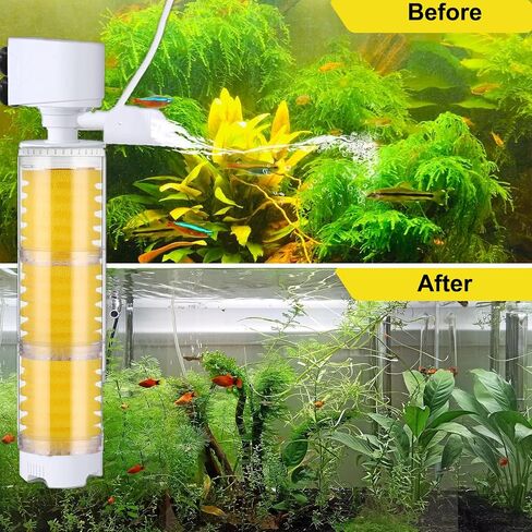 Aquarium Filter, 2-Stages Sponge Filter for Fish Tank, 20W 320GPH Water Pump 3-in-1 Multi-Function Filtration, Oxygenation, Circulation Adjustable Flow Aquarium Filter (20W for 2 Stages) in Saudi Arabia