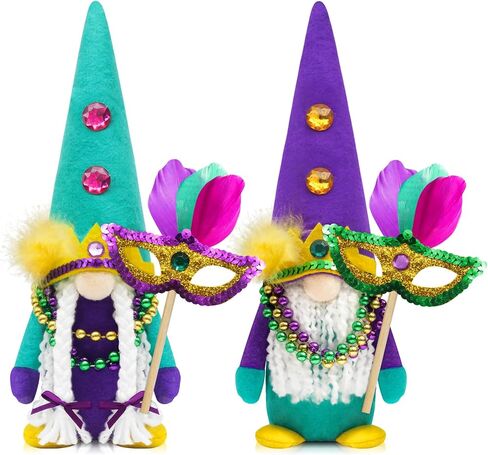 Mardi Gras Gnomes Decorations Mardi gras centerpieces for Tables Masquerade Party Decorations Mardi gras Gifts Accessories Ornaments New Orleans Decor Tiered Tray Decor Farmhouse Decor in Kuwait