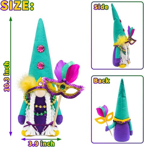 Mardi Gras Gnomes Decorations Mardi gras centerpieces for Tables Masquerade Party Decorations Mardi gras Gifts Accessories Ornaments New Orleans Decor Tiered Tray Decor Farmhouse Decor in Kuwait