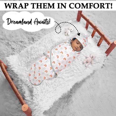 BABYKINZ Baby Swaddle Wrap | Swaddles for Newborn Baby | Zipper Bottom Easy Diaper Change Baby Sleep Sack with Mitten Cuffs in Saudi Arabia