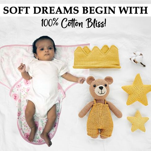 BABYKINZ Baby Swaddle Wrap | Swaddles for Newborn Baby | Zipper Bottom Easy Diaper Change Baby Sleep Sack with Mitten Cuffs in Saudi Arabia