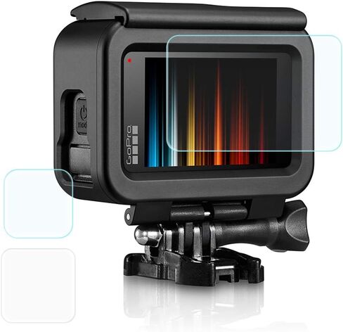 غطاء حماية من يتالاند لهاتف جوبرو هيرو 9 باللون الاسود مع واقي شاشة من الزجاج المقسى وغطاء بلاستيكي باطار صدفي in Kuwait