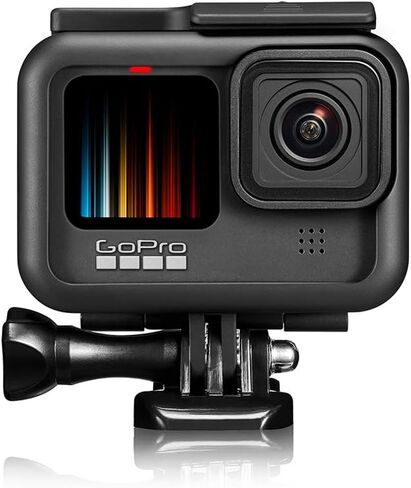 غطاء حماية من يتالاند لهاتف جوبرو هيرو 9 باللون الاسود مع واقي شاشة من الزجاج المقسى وغطاء بلاستيكي باطار صدفي in Kuwait