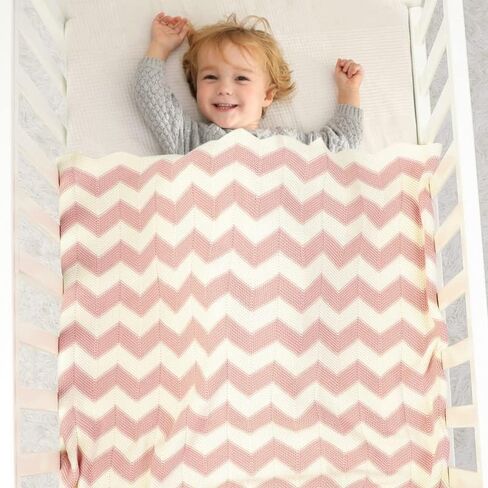 بطانية أطفال من LAWKUL، بطانيات قطنية متماسكة مخططة، بطانية مريحة من الكروشيه لتدفئة اللفة، بطانية أطفال محايدة للأولاد والبنات باللون الأصفر in Kuwait