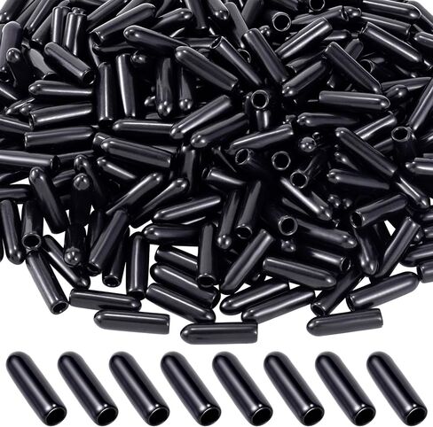 200 قطعة من اغطية طرفية مطاطية دائرية من هينزيك، واقيات سن البراغي، اغطية براغي لقضيب الانابيب المعدنية، اسود in Kuwait