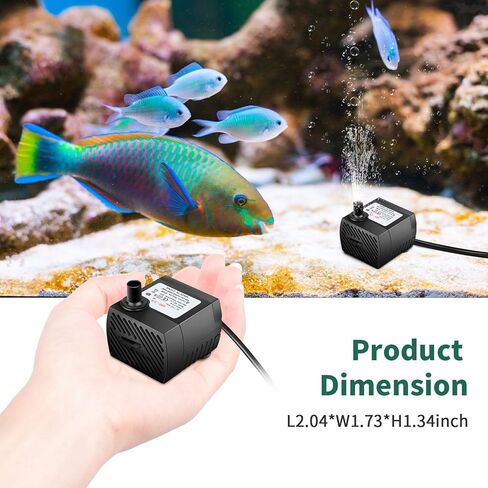 مضخة غاطسة من Ideashop، مضخة مياه، مضخة نافورة مياه 90 GPH(350L/H، 4W) مضخة مياه محمولة مضخة مياه صغيرة للبركة، التماثيل، حوض السمك، نافورة خزان الأسماك مع سلك طاقة 5.9 قدم (1.8 متر) (أسود) in Kuwait