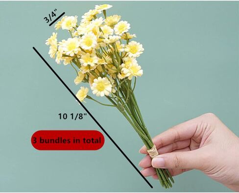 XIZHI 18 Bundles Artificial Daisy Flowers 180 Heads Fake Brazilian Daisy Bouquets Pastoral Style for Home Table Garden Window Wedding Indoor Outside Decoration (White) in Saudi Arabia