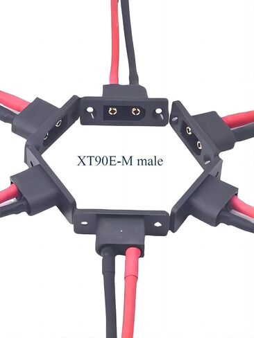 2PCS Amass XT90E-M Male plug battery connectors Mountable Pigtail Cable with 10awg 30cm Silicon Wires XT90 Panel Mount Connector for RC FPV Drone in Saudi Arabia