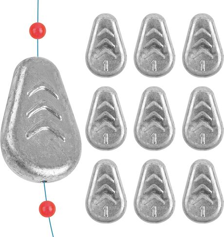 Fishing Weights Sinkers Fishing No Roll Sinkers No Snag Flat Inline Sinkers for Catfish Rigs Olive Heart Bass Casting for Catfish Rig Surf Fishing Saltwater Freshwater 10PCS/5PCS in Saudi Arabia