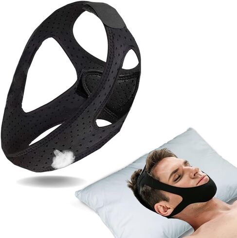 حزام الذقن المضاد للشخير من كريثينكاتي، أشرطة الذقن للشخير لمستخدمي Cpap، جهاز مضاد للشخير قابل للتنفس، حل مساعد على النوم، مرن وقابل للتعديل للوجه للرجال والنساء in Kuwait