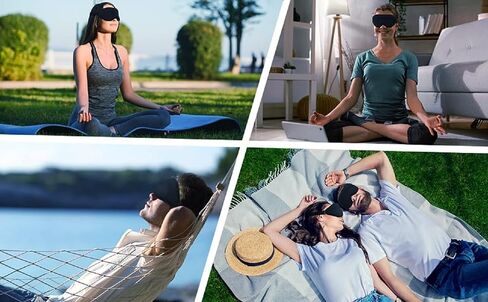Black Eye Mask for Men Women,3D Contoured Cup Concave Molded Night Yoga Nap Travel Sleep Eye-mask with Adjustable Strap in Saudi Arabia