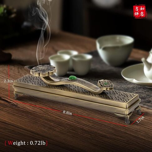Colorful Your Life and Home Incense Holder - Aluminum Alloy Ruyi Incense Burner with Hollow Design - Indoor Decoration(The Ancient Bronze) in Saudi Arabia