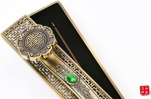 Colorful Your Life and Home Incense Holder - Aluminum Alloy Ruyi Incense Burner with Hollow Design - Indoor Decoration(The Ancient Bronze) in Saudi Arabia