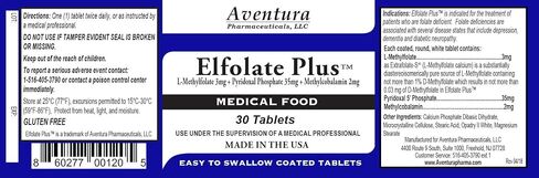 ELFOLATE Plus® 3mg 3 Pack L-Methylfolate Methyl Folate Methylfolate Medical Food Supplement Doctor Recommended Professional Strength Active Pure Potent 30 Tablets in Saudi Arabia