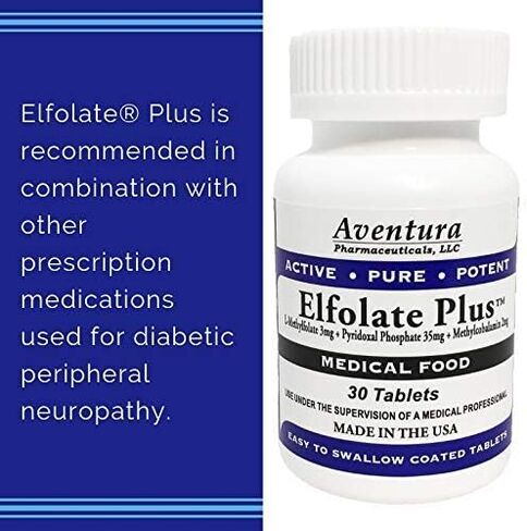 ELFOLATE Plus® 3mg 3 Pack L-Methylfolate Methyl Folate Methylfolate Medical Food Supplement Doctor Recommended Professional Strength Active Pure Potent 30 Tablets in Saudi Arabia