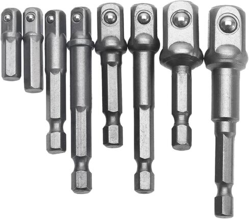 dophee 8Pcs Impact Grade Socket Adapter Set, Square Socket Adapter Bits for Drills, Hex Shank Drill Bits Square Nut Driver Power Extension Bar Set 1/4" 3/8" 1/2" Bits in Saudi Arabia