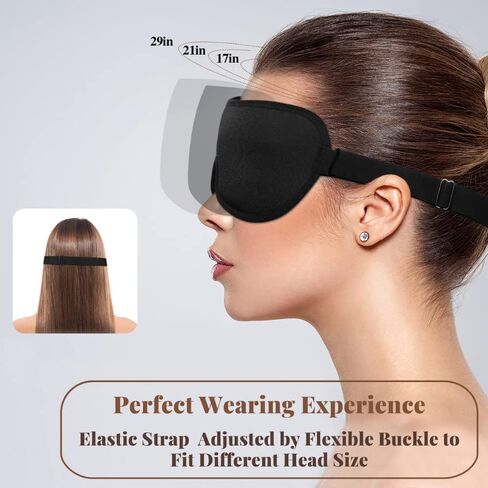 Sleep Mask - Eye Mask Deepen 3D Contoured No Pressure Light Blocking Sleeping Mask, Breathable & Lightweight Blindfold Sleep Eye Mask for Women Men in Kuwait