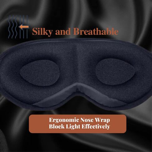 Sleep Mask - Eye Mask Deepen 3D Contoured No Pressure Light Blocking Sleeping Mask, Breathable & Lightweight Blindfold Sleep Eye Mask for Women Men in Kuwait