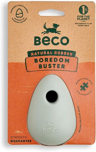 Beco Natural Rubber Bouncy, Chewy & Fillable Boredom Buster Dog Toy, Rolls & Wobbles Stuff with Multiple Fillable Holes, Blue in Saudi Arabia