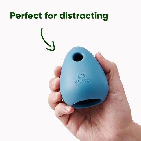 Beco Natural Rubber Bouncy, Chewy & Fillable Boredom Buster Dog Toy, Rolls & Wobbles Stuff with Multiple Fillable Holes, Blue in Saudi Arabia